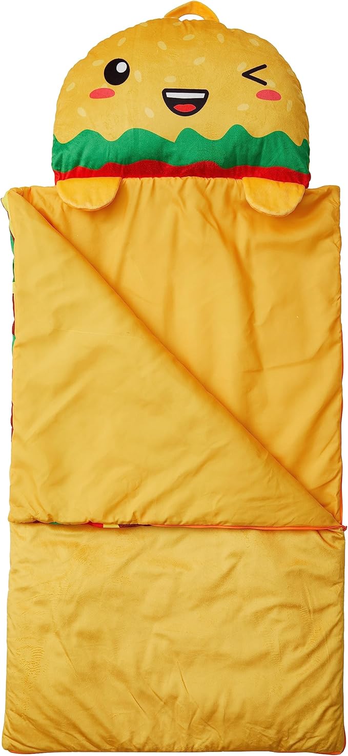 Kid's Nap Buddies Character Preschool Nap Mat, Toddler Sleeping Bag with Pillow for Daycare, Ages 3+