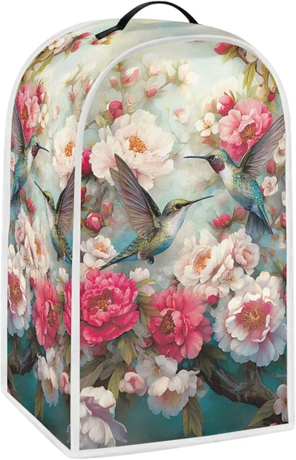 Talayituse Vintage Hummingbird Flower Print Blender Dust Cover, Fingerprint Protection Cover for Stand Mixer or Coffee Machine, Home Kitchen Appliance Covers for Stain Dust Resistant Supplies
