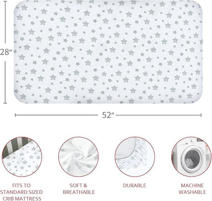 Crib Sheets for Boys or Girls 4 Pack, Fitted Crib Sheet for Standard Size Crib and Toddler Mattresses, Soft and Breathable Crib Sheets Baby Gift Boy Set, White