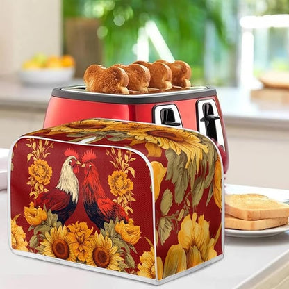 Rooster Blender Dust Cover Bread Maker Toaster Cover Sunflower Kitchen Accessories Small Appliance Cover Dustproof Size S