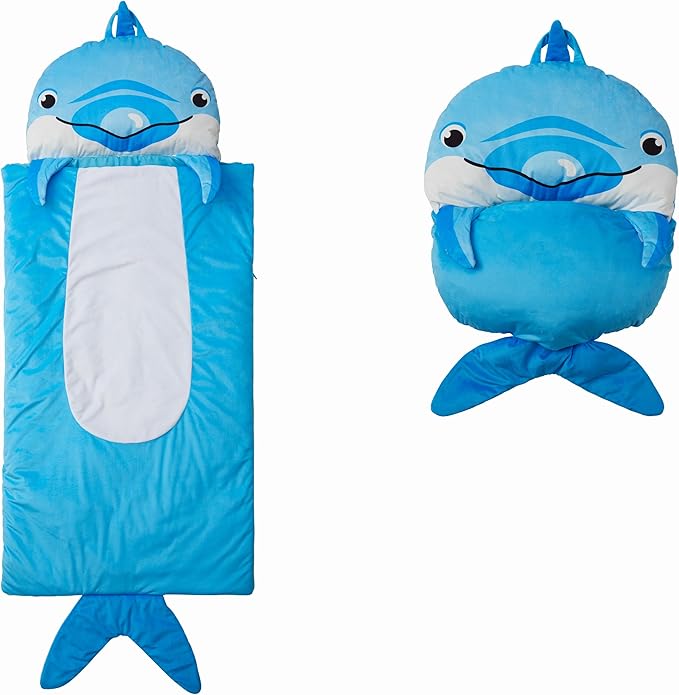 Kid's Nap Buddies Character Preschool Nap Mat, Toddler Sleeping Bag with Pillow for Daycare, Ages 3+