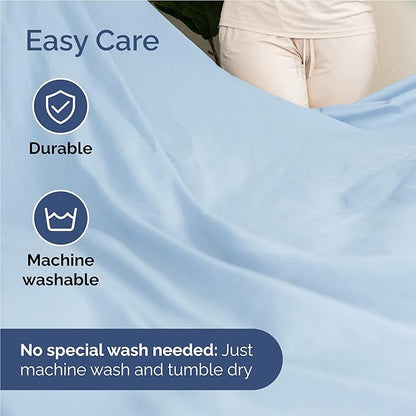 Twin XL Size 3 Piece Sheet Set - Comfy Breathable & Cooling Bed Sheets Set - Hotel Luxury Bedding for Women, Men, Kids, Teens, Boys & Girls - Deep Pockets, Soft, Wrinkle Free - Oeko-Tex - Light Blue