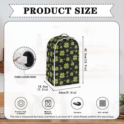 Talayituse Shamrock Heart Print Blender Dust Cover, Fingerprint Protection Cover for Stand Mixer or Coffee Machine, Home Kitchen Appliance Covers for Stain Dust Resistant Supplies Decor