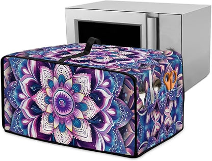 Countertop Convection Oven Cover Dust Protection Air Fryer Toaster Oven Covers with Side Pockets, for Home Kitchen Decor, M, 16.5 x 20.5 x 10 Inches, Violet Boho Floral