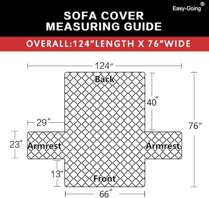 Easy-Going Reversible Couch Cover for 3 Cushion Couch Sofa Cover for Dogs Water Resistant Furniture Protector Cover with Foam Sticks Elastic Straps for Pet Cat (Sofa, Dark Blue/Light Blue)