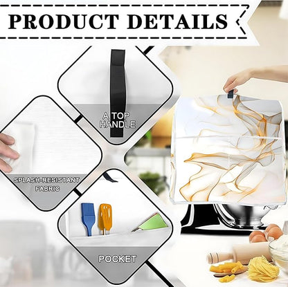 Mixer Dust Cover for 8.5-9.5 Qt Stand Mixer, Cloth Cover with 2 Storage Pockets for Stand Mixer Protective Covers Large for 8.5-9.5 Quart Mixer