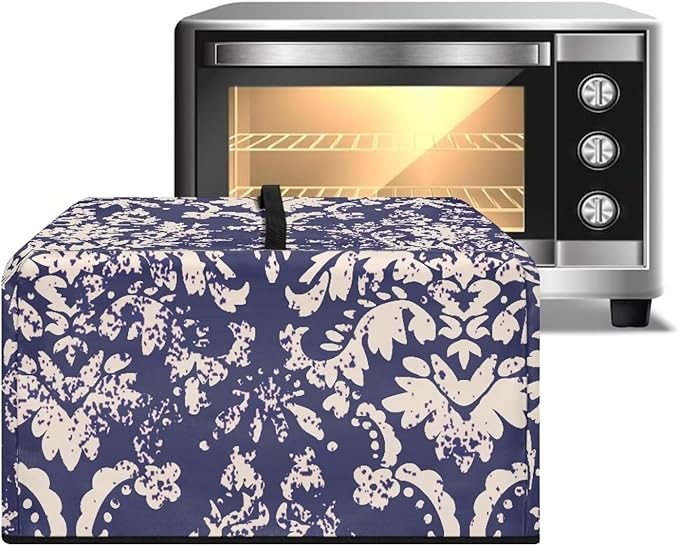 Microwave Oven Universal Dust Cover, Vintage Pattern Waterproof Polyester Fabric Dust Cover Heat-Resistant Air Fryer Dust Cover Appliance Airfryer Dust Jacket