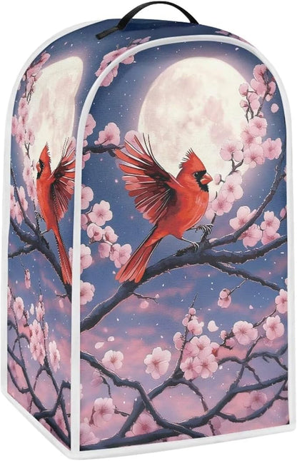 Talayituse Cardinal Cherry Blossom Moon Print Blender Dust Cover, Fingerprint Protection Cover for Stand Mixer or Coffee Machine, Home Kitchen Appliance Covers for Stain Dust Resistant Supplies