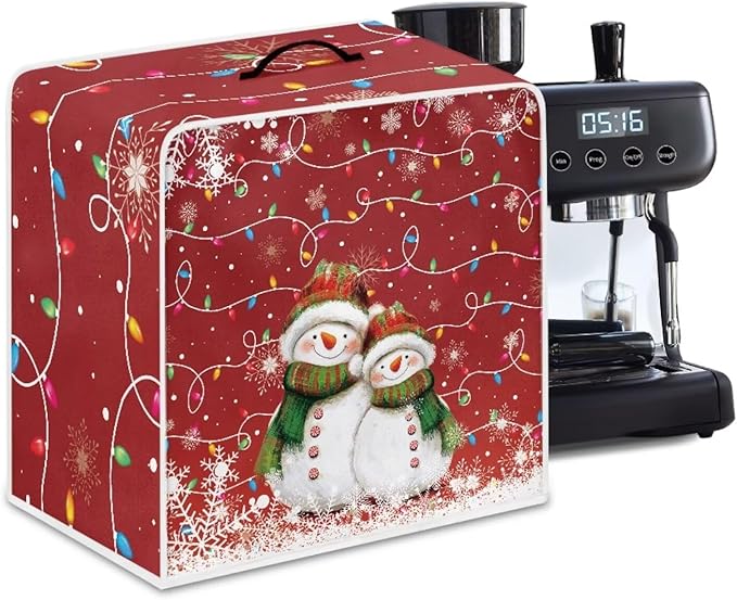 Coffee Maker Dust Cover, Cute Snowman Christmas Mixer Dustproof Protector Kitchen Appliance Xmas Decor