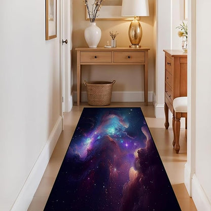 Galaxy Area Rug Bedroom Living Room for Girls Kids Boys Carpet Nebula Vortex Throw Rugs Purple Blue Cloud Floor Mat 79 in x 39 in