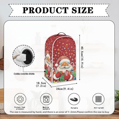 Christmas Blender Covers for Kitchen Countertop Decor, Santa Claus Blender Protective Cover Washable Kitchen Appliance Cloth Cover Universal Air Fryer with Pocket Home Decor