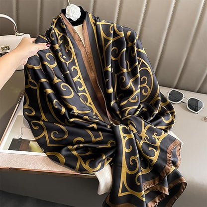 Fashion Scarves Scarf 100% Silk Feeling Scarf Silk Like Scarves Long Lightweight Sunscreen Shawls for Women