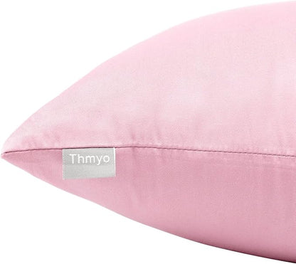 4-Pack 100% Cotton Lumbar Comfortable Solid Decorative Throw Pillow Case,Thmyo Rectangle Cushion Cover Pillowcase Sublimation Blank Pillow Covers DIY Throw Pillowcase(12x20inch/30x50cm, Pink)