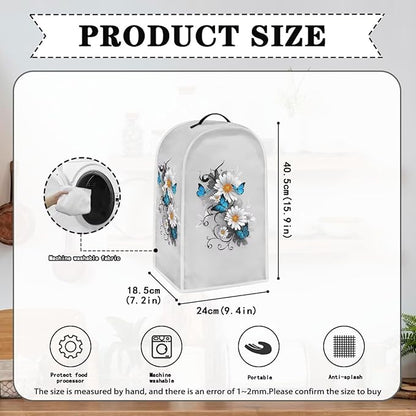 Talayituse Daisy Butterfly Print Blender Dust Cover, Fingerprint Protection Cover for Stand Mixer or Coffee Machine, Home Kitchen Appliance Covers for Stain Dust Resistant Supplies