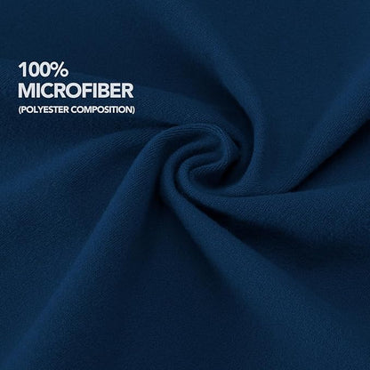 PureFit Stretchy Box Spring Cover - Elastic Fitted Wrap Around 4 Sides, Wrinkle & Fading Resistant, Queen Size, Navy