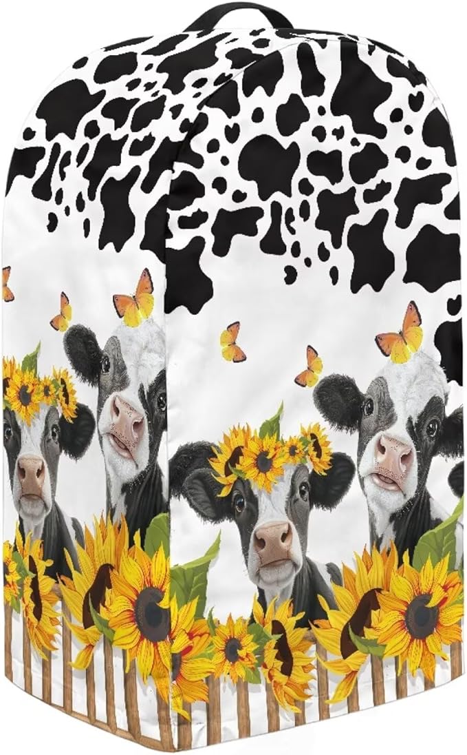 Kitchen Stand Mix Blender Cover with Drawstring Kitchen Appliance Anti Fingerprint Dust Proof Stain Resistant Coffee Maker Food Processor Stand Mixer Cover Sunflower Milk Cow