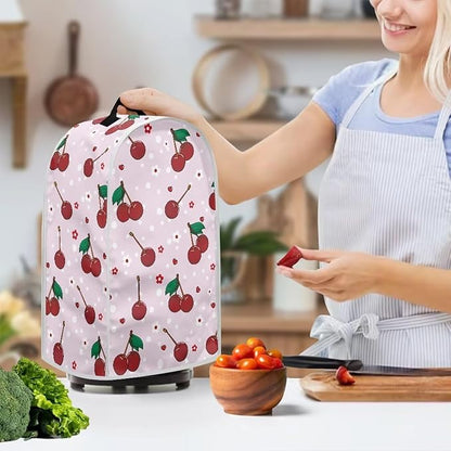 Blender Covers for Kitchen, Stand Mixer or Coffee Maker Appliance Dust Covers with Handle for Home Kitchen Decor, Cherry Pattern