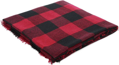 American Trends Women's Cozy Warm Winter Fall Blanket Scarf Stylish Soft Chunky Checked Giant Scarves Shawls