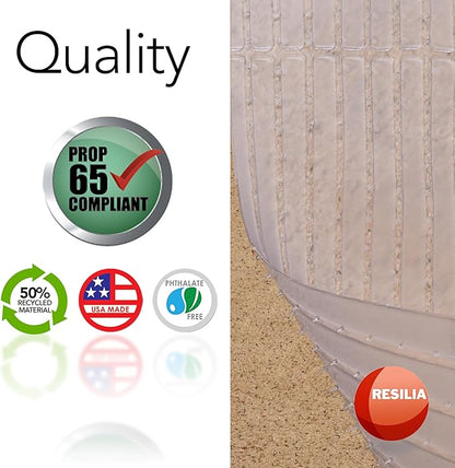 RESILIA Deep-Pile Carpet Runner - Plastic Vinyl Carpet & Rug Protector, Waterproof Clear Vinyl Floor Runners, 27 Inches Wide x 25 Feet Long, Made in The USA