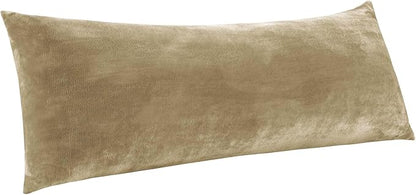 BEDELITE Body Pillow Cover with Zipper Closure, Super Soft and Cozy Fuzzy Fleece Pillowcase 20 x 54 Inches, Luxury Fluffy Plush Long Body Pillow Pillowcase for All Seasons(Camel)