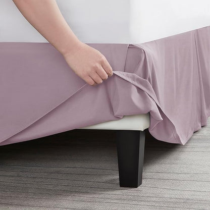 Nestl Peach Twin Bed Skirt - Twin Size Bed Skirt 14 Inch Drop - Brushed Microfiber Bed Skirts - Hotel Quality Pleated Bed Skirt - Shrinkage & Fade Resistant