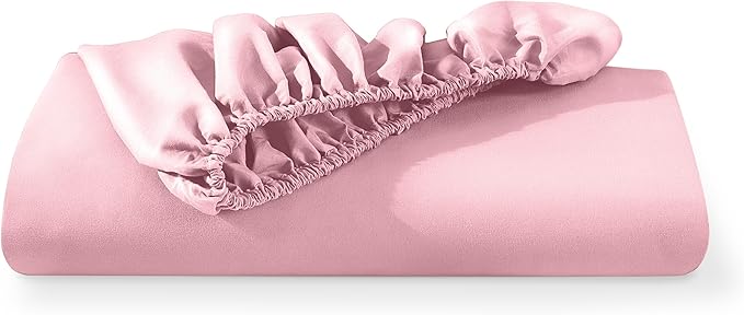 Fitted Bottom Sheet Full Size - Premium 1800 Microfiber - Ultra-Soft Hotel Luxury - Deep Pocket - Durable and Long Lasting - Fitted Sheet (Full, Light Pink)