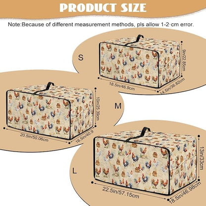 Rooster Chicken Chick Print Waterproof Toaster Oven Cover Heavy Duty Microwave Oven Dust Cover Dust-Proof Universal Kitchen Machine Covers Suitable for Most Microwave Ovens, M