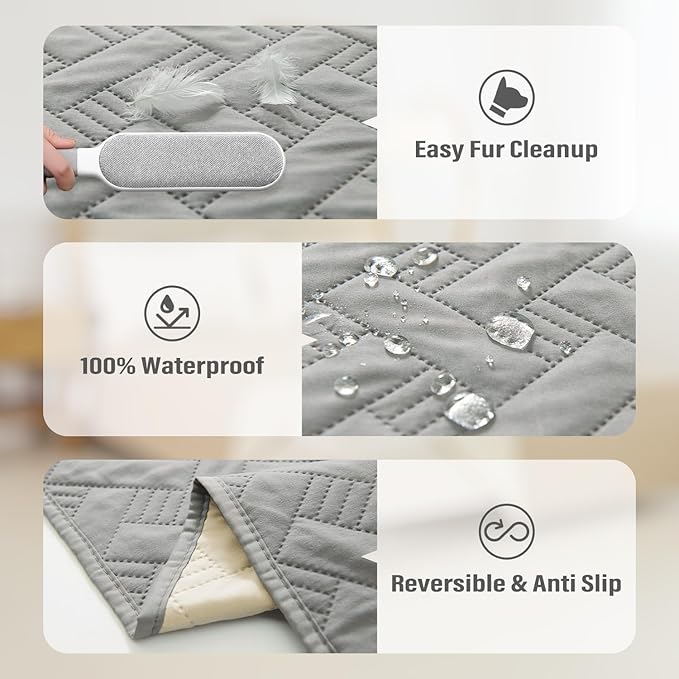 BOCTOPUG Dog Bed Cover for Pets - Blankets Rug Pads for Couch Protection Waterproof Bed Covers Dog Blanket Furniture Protector Reusable Changing Pad