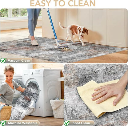 Office Chair Mat for Hardwood Floor&Tile Floor,48"X 60" Heavy Duty Desk Chair Mat for Hard Floors,Under Desk Rug for Rolling Computer Chair,Anti Slip,Low Pile Carpet Floor-Abstract Grey