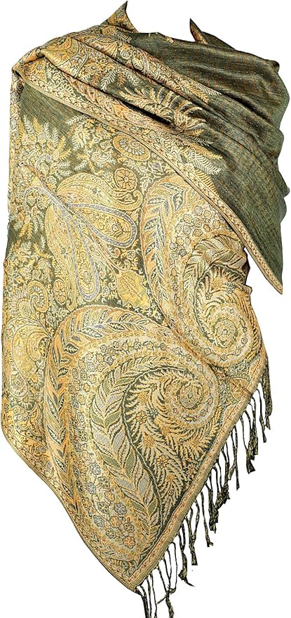 Achillea Big Paisley Pashmina Shawl Wrap for Women – Elegant Scarf for Weddings, Evening Dresses, Festivals & Daily Wear