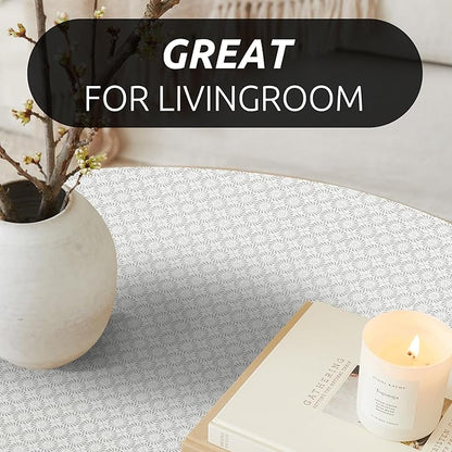 RAY STAR 18X96 Inch Shelf Liner for Kitchen Cabinets, Non-Adhesive Cabinet Liner Washable, PVC Drawer Liner for Dresser Non-Slip Bathroom (White Circle)(4 Roll)