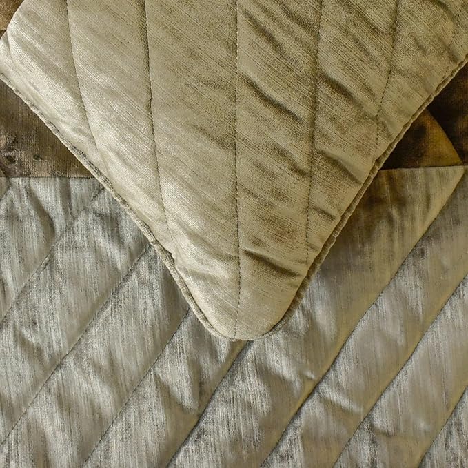 The HomeCentric King/Queen/Twin Brown Decorative Bed Runner King 90"x18" Bed Runner Without Pillow Cover, Solid, Chevron, Patchwork, Quilted Bed Scarf on Velvet Fabric - Plush Divide