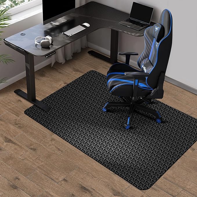 Office Chair Mat for Hard Floor, FURKIT 36"x48" Anti-Slip PVC Computer Chair Mat for Gaming, Unique Y-Shaped Pattern Floor Protector Rug for Rolling Chairs, Large Desk Floor Mat for Home