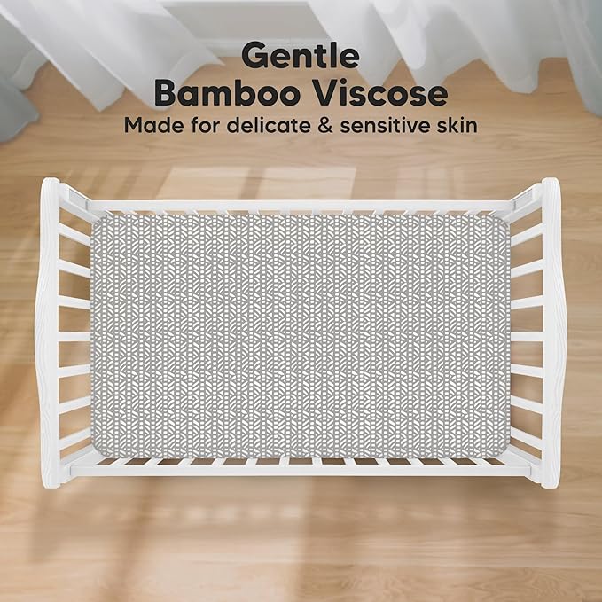 KeaBabies 2-Pack Baby Crib Sheets for Boys, Girls - 52x28 Viscose Derived from Bamboo Toddler Bed Sheets Neutral, Fitted Crib Mattress Cover for Standard Baby Bedding, Soft & Cozy (Nordic)