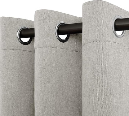 Easy-Going Linen Look Blackout Curtain 42x63 Inch Window Curtain Drapes for Bedroom, Living Room Thermal Insulated Room Darkening (Set of 2 Panels, Natural)
