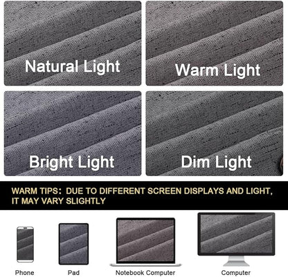 PrinceDeco 100% Blackout Linen Curtains 108 Inches Long 2 Panels Textured Room Darkening Thermal Drapes for Bedroom Dining Room, Soundproof Window Treatment Drapes for Hall Room,Grey, Set of 2