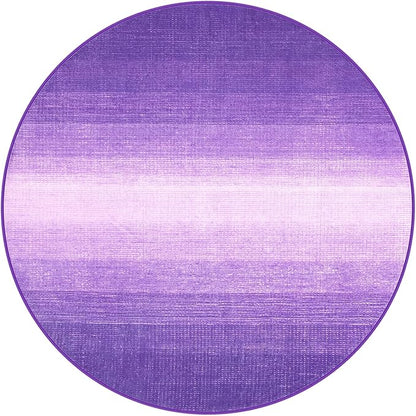 Wonnitar Modern Ombre Washable Round Rugs 5ft, Purple Round Living Room Rug, Soft Circle Bedroom Area Rug, Contemporary Low Pile Large Throw Carpet for Nursery Dining Room (Purple, Round 5ft)