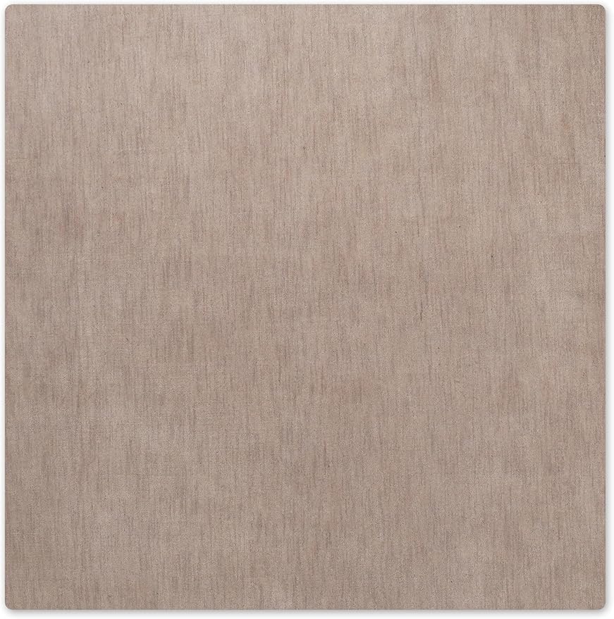 Hand Knotted Loom Wool ECO-Friendly Area Rugs - 10'x10', Square, Beige Color, Solid Plain Design, High Pile Thick Handmade Anti Skid Area Rugs for Living Room, Bed Room (L00111)