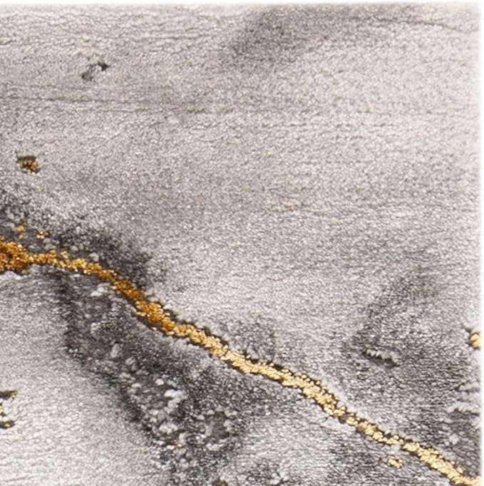 SAFAVIEH Craft Collection Area Rug - 10'6" x 14', Grey & Gold, Modern Abstract Design, Non-Shedding & Easy Care, Ideal for High Traffic Areas in Living Room, Bedroom (CFT877F)