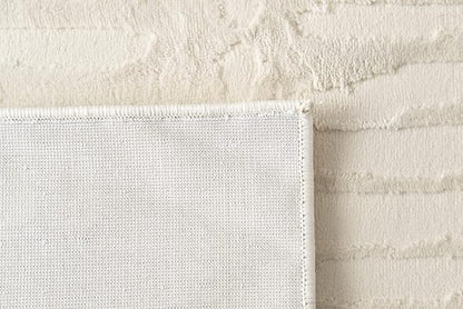 Revival Rugs Shell 2'7"x9' Machine Washable Runner Rug for Hallway Entryway - 100% Recycled Oeko-TEX Certified, Medium Pile, Beige, Cream