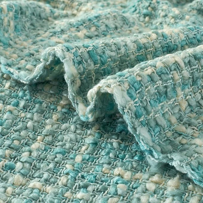 Multi-Color Turquoise Cable Knitted Throw Blanket for Couch,60"X80" Boho Style Textured Blankets for Home Decor,Super Soft Warm Cozy Chunky Knit Blanket with Decorative Tassels for Bed