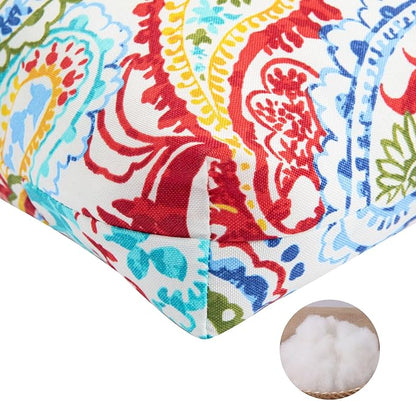 FUNHOME Outdoor Bench Cushion 42 x18 inch with Non-Slip Grips,Water Resistant Porch Swing Cushion,Bench Pillow Pads,Floral Tufted Cushions for Patio Garden Furniture,42" Seat Cushions(Phoenix)