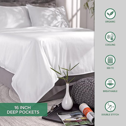 Pure Bamboo Twin Sheets, Genuine 100% Organic Viscose Derived from Bamboo Bed Sheet Set, Luxuriously Soft & Cooling, Double Stitching, 2 Year Quality Promise (Twin, Birch)