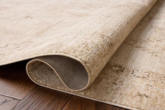 Loloi Chris Loves Julia Palma Collection PLM-06 Natural/Smoke 11'-6" x 15'-7" Fringe Area Rug Vintage Style Boho Living Room Bedroom Carpet