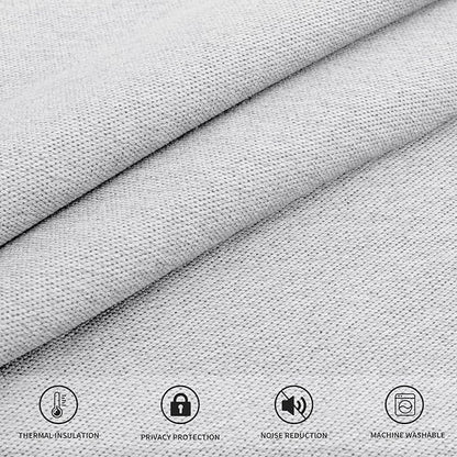 Easy-Going Linen Look Blackout Curtain Grommet Window Curtain Drapes for Bedroom, Living Room Thermal Insulated Room Darkening (2 Panels, 42x63 inch, Greyish White)