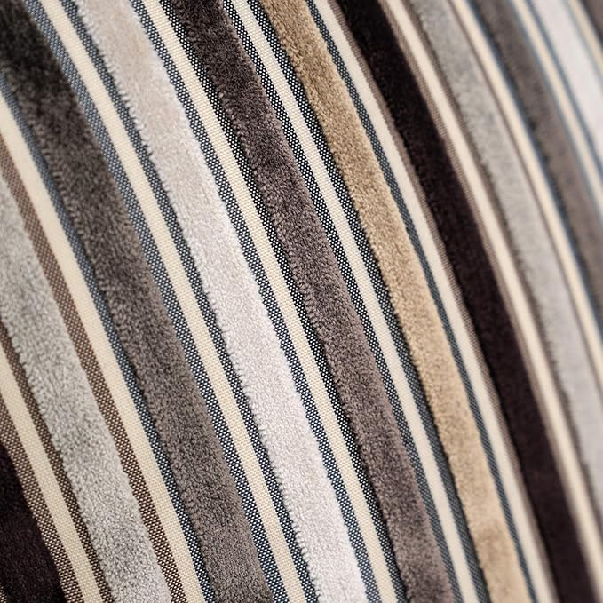 Yangest Grey Striped Patchwork Throw Pillow Cover Gold Leather Cushion Cover Zippered Rectangular Pillowcase for Sofa Couch Bedroom Living Room Home Decoration, 12x20 Inch