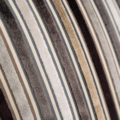 Yangest Grey Striped Patchwork Throw Pillow Cover Silver Leather Cushion Cover Zippered Pillowcase for Sofa Couch Bedroom Living Room Home Decoration,20x20 Inch