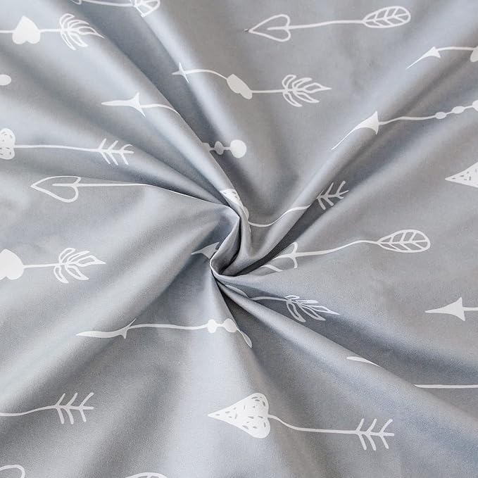 Square Playard/Playpen Fitted Sheets, Perfect for New Room2 / TotBloc Portable Playard, 2 Pack, Ultra Soft Microfiber, Fitted Playpen Sheet, Navy Cloud and Grey Arrow