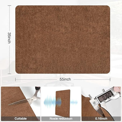 Placoot Desk Chair Mat for Hardwood Floor Corduroy Surface 1/6" Thick 55"x35" Office Chair Mat for Rolling Chairs-100% Large Anti-Slip Backing Under Desk Low-Pile