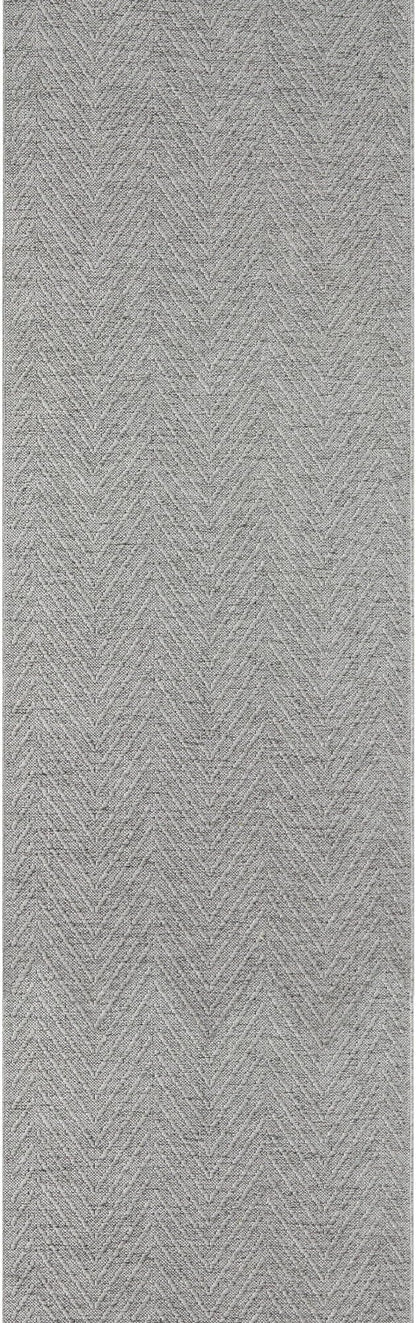 TOWN & COUNTRY BASICS Pax Herringbone Textured Solid Everwash® Washable Runner Area Rug, Low Pile, Non-Slip Backing, Easy Clean Pet & Family Friendly Rug, Grey, 2'5"x7'10"